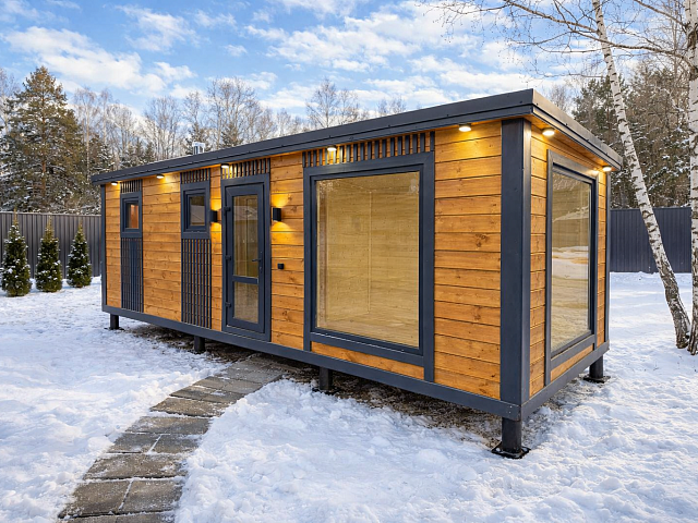 Баня Лофт-6 каркасной сборки с туалетом