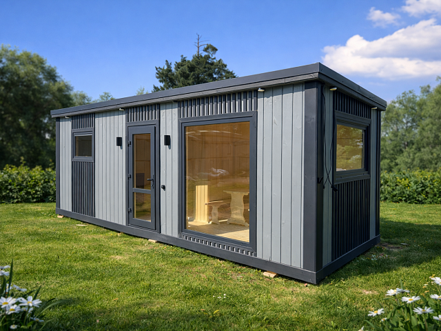 Каркасная баня Лофт-5 с автономным душем